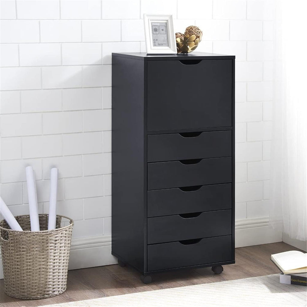 Gray 6 Drawer File Cabinet on Wheels M2924