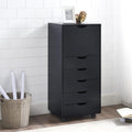 Gray 6 Drawer File Cabinet on Wheels M2924