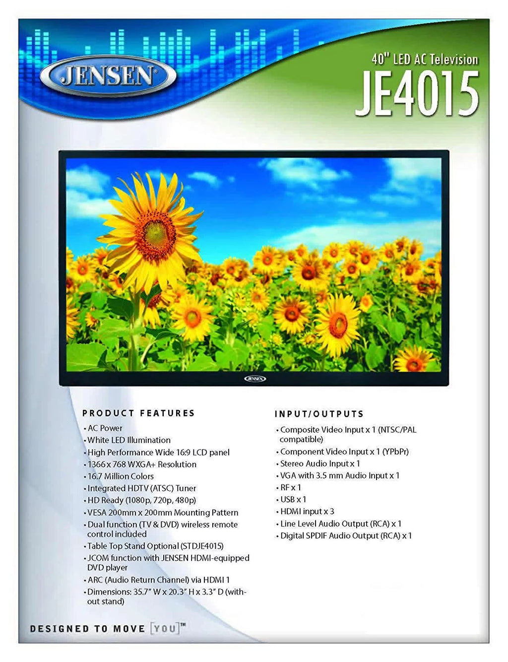 40" LED HDTV with Remote Control V19259