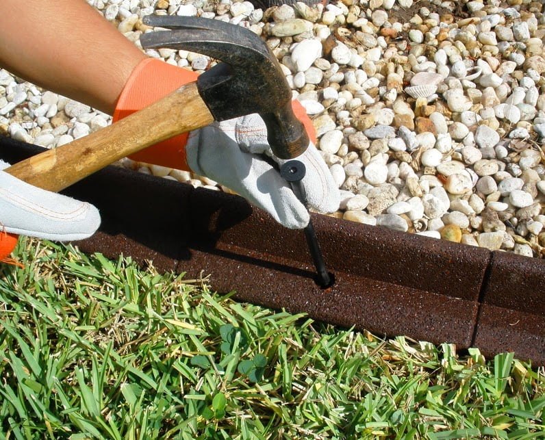Black Rubber No Dig Landscape Garden Border Edging (Pack 6) A9977
