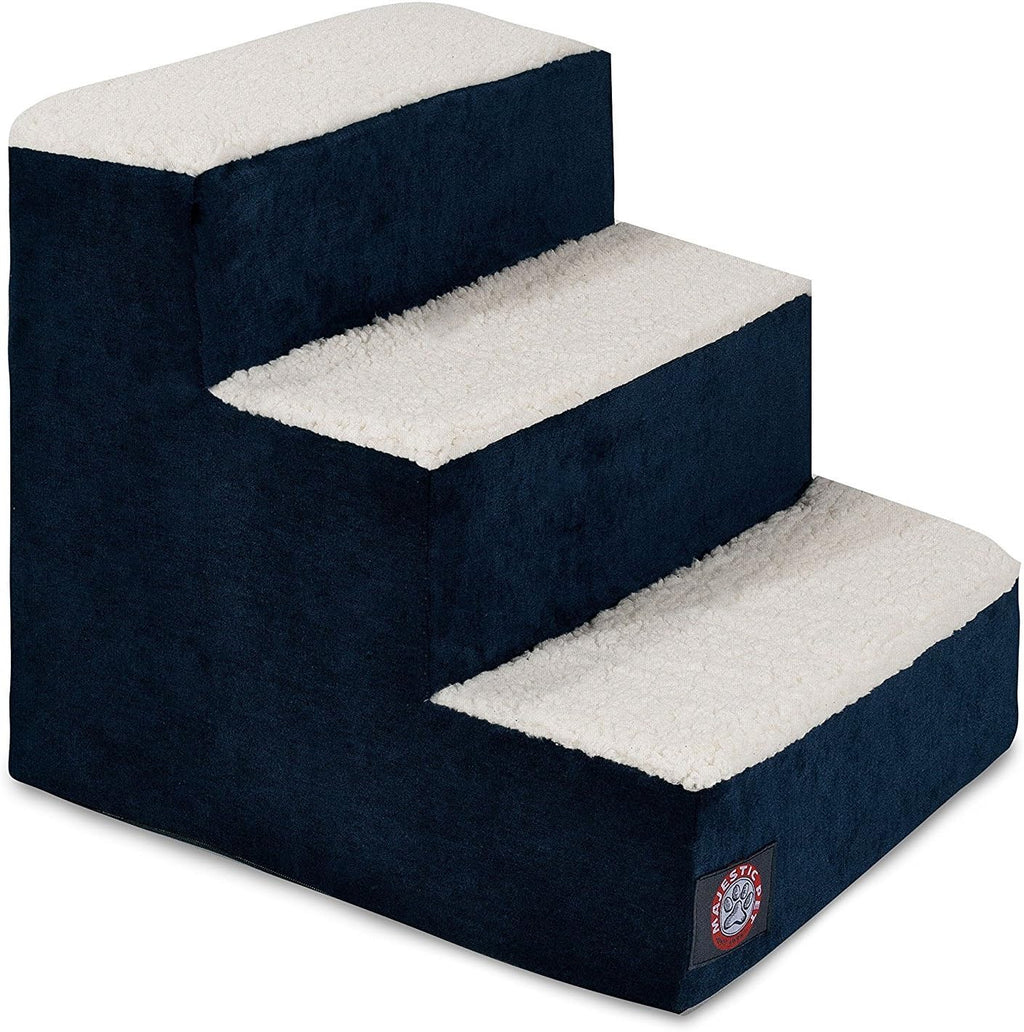 Portable Pet Stairs with Soft Sherpa Steps Foam Feeling Q863
