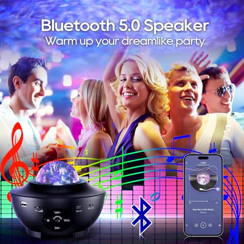 Galaxy Projector with Bluetooth Speakers Night Light Timer Remote Control J6828