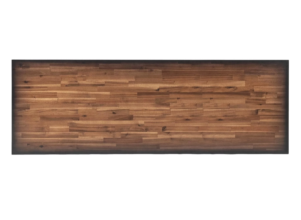72" Industrial Metal & Wood Desk with Shelves F44385