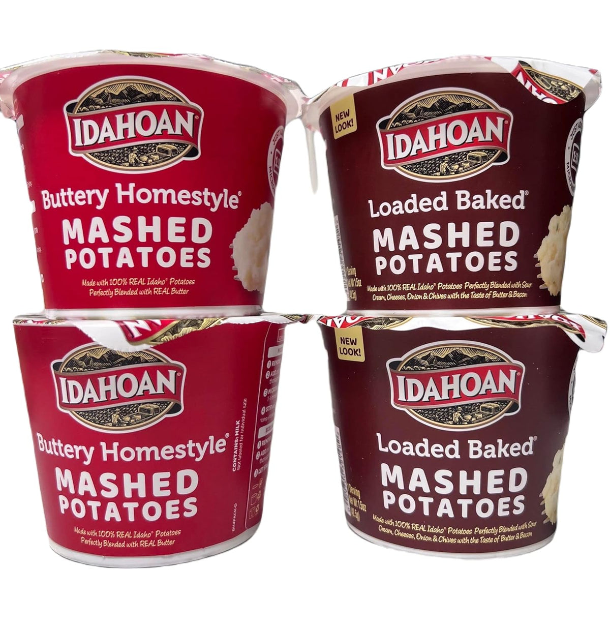 Microwavable Instant Mashed Potatoes Variety Bundle 4pack 1.5oz/ea Gluten Free G410