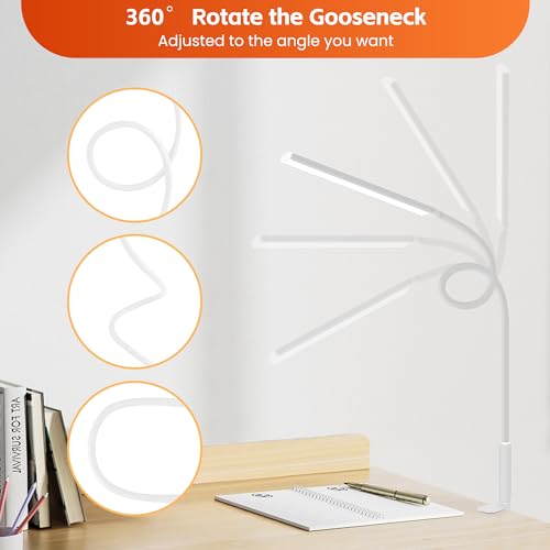 White Desk Lamp with Clamp H298915