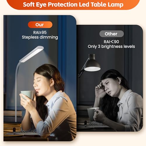 White Desk Lamp with Clamp H298915
