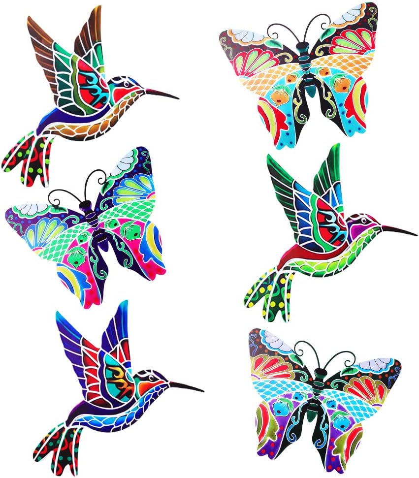 Metal Hummingbird and Butterfly Wall Decor A298