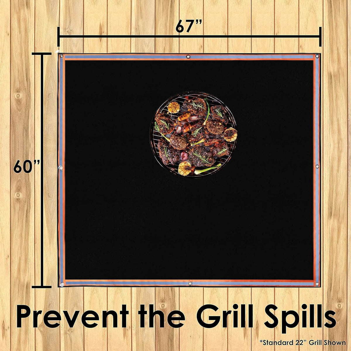 Fire Pit Mat, Extra Large, 67 x 60, 3 Layer, Fireproof Outdoor Protector L1506