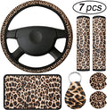 7 Pieces Leopard Print Car Accessories Set A784