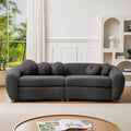 Grey Teddy Fabric 3 Seater Sofa with 5 Throw Pillows Z996385