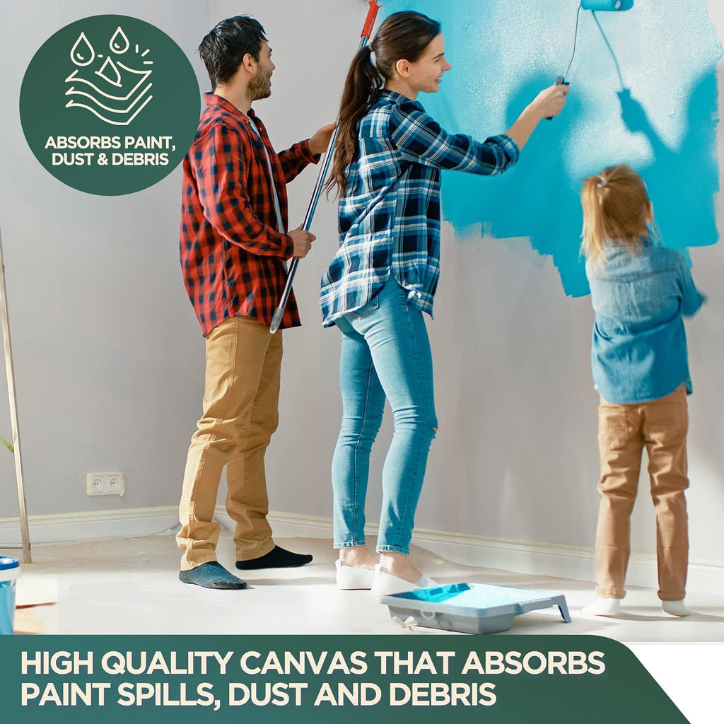 6 Piece Cotton Canvas Drop Cloth Set, 9 by 12 Feet E2897
