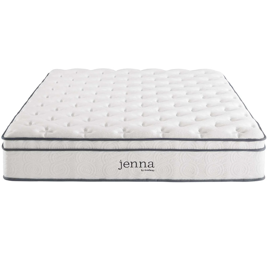 Quilted Full Size Pillow Top Innerspring Mattress in White T39896