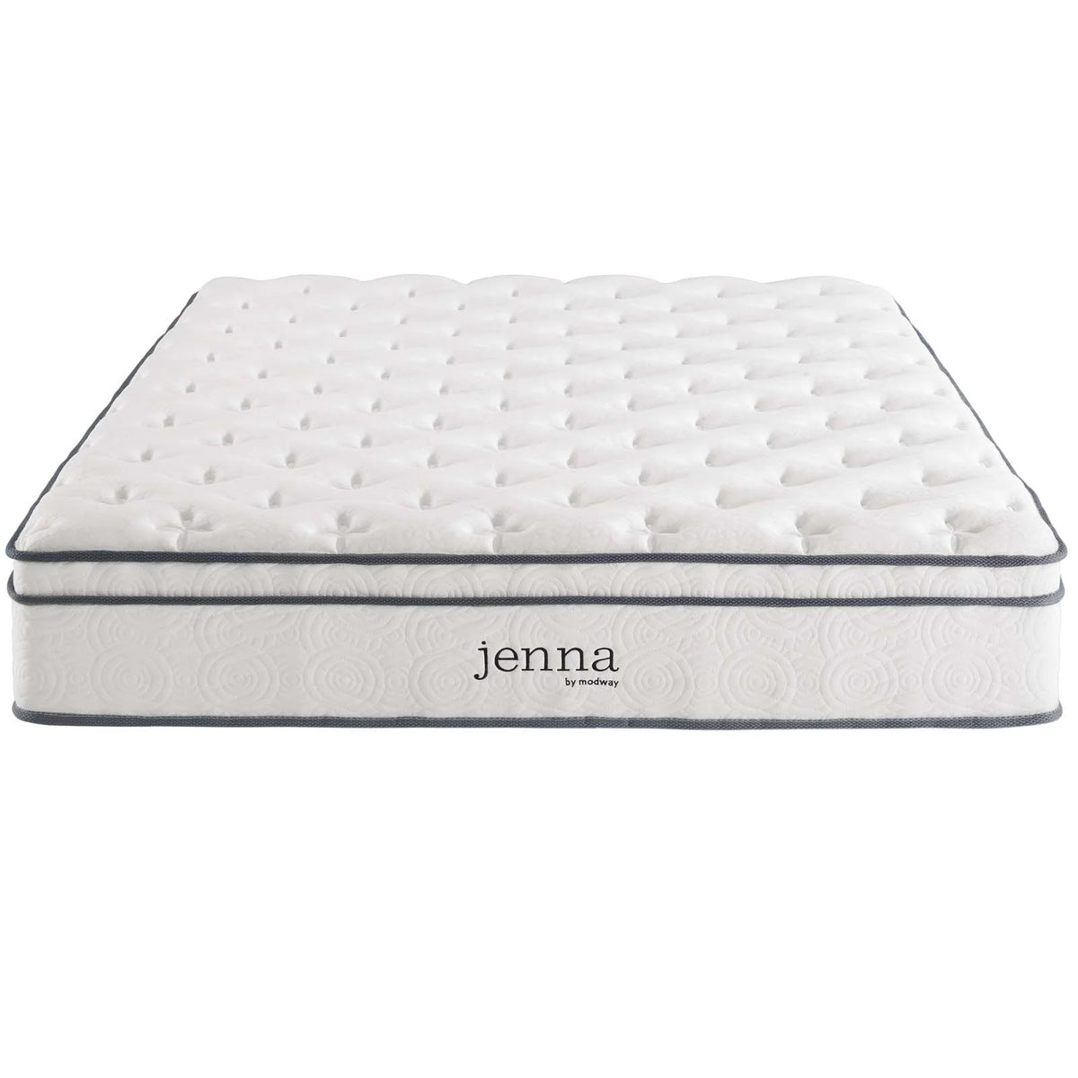 Quilted Full Size Pillow Top Innerspring Mattress in White T39896