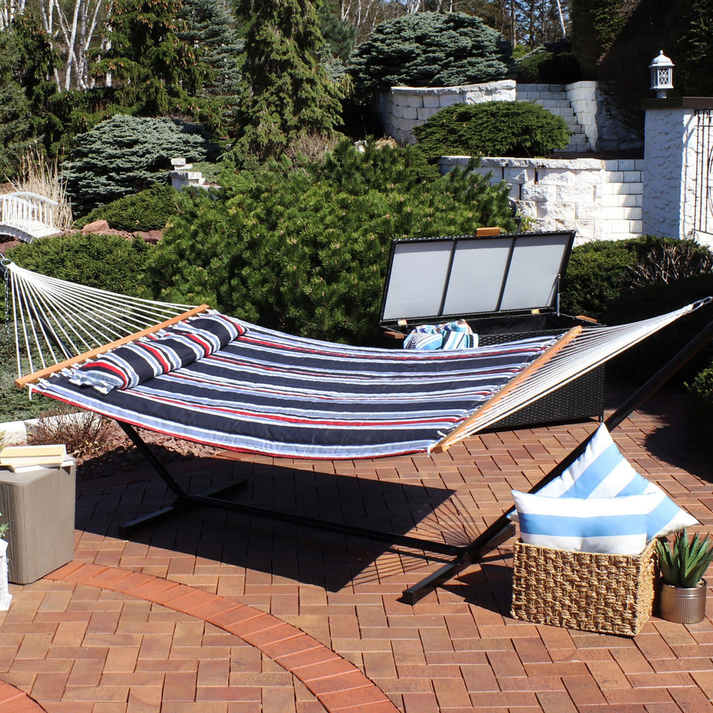 Quilted Fabric Double Hammock with Pillow D73470