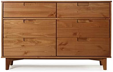 6 Drawer Pine Wood Double Dresser U38672