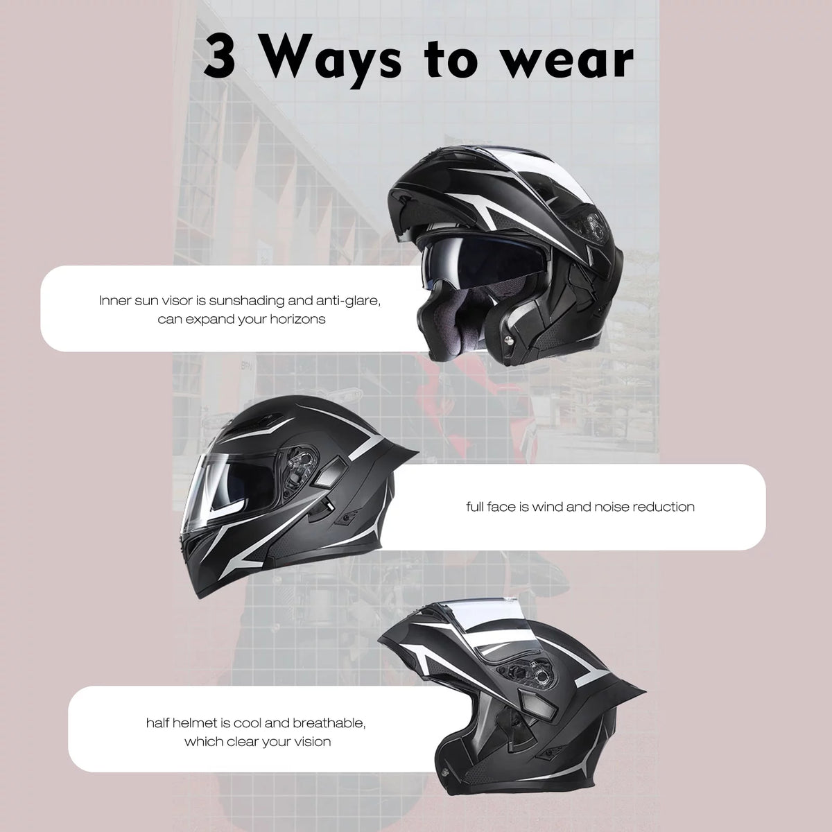 Motorcycle Full Face Flip up Dual Visor G147