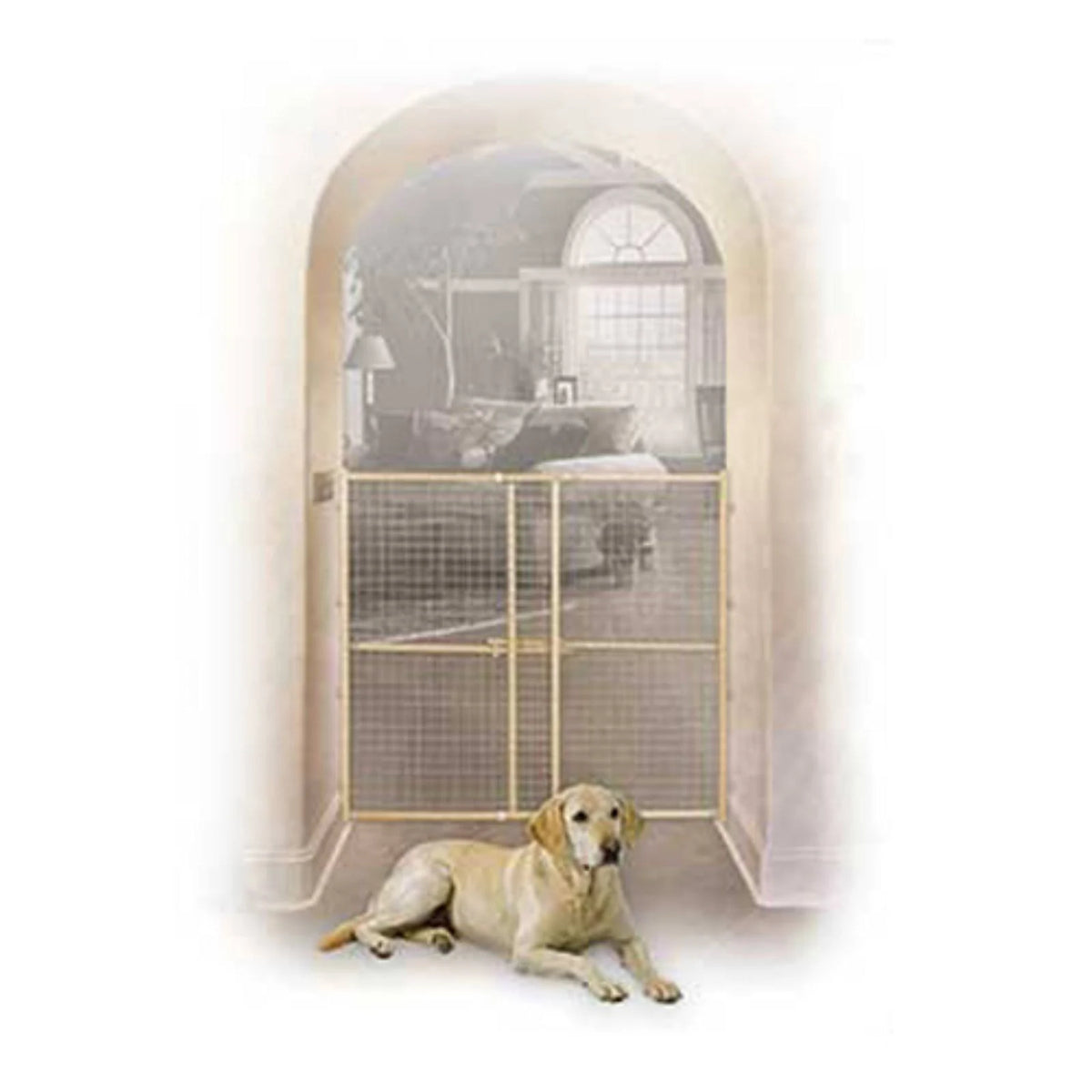 44-in Wood Wire Mesh Pet Gate E54983