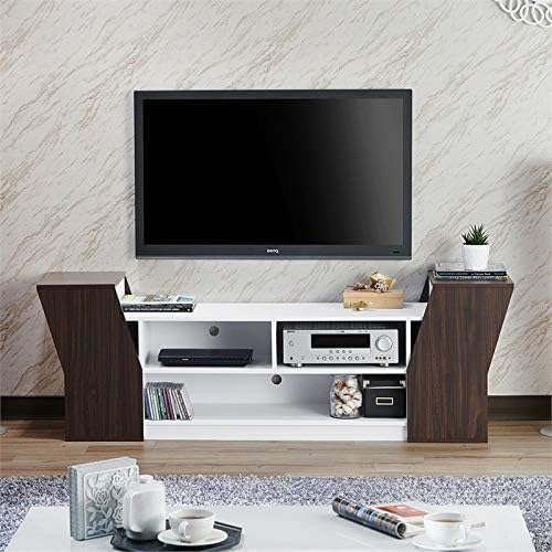Modern Wood TV Stand in Wenge and White N599259