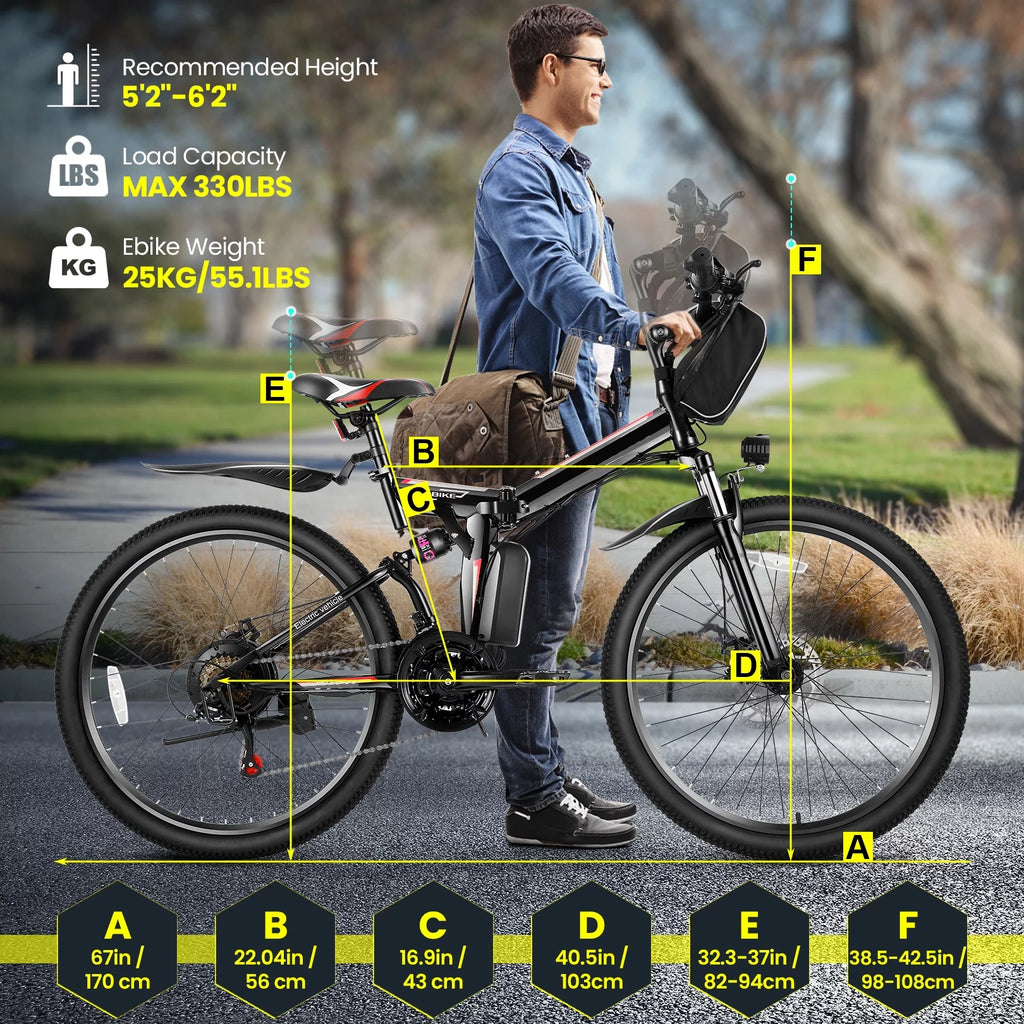 500W 26" Folding Electric Bicycle Q91272