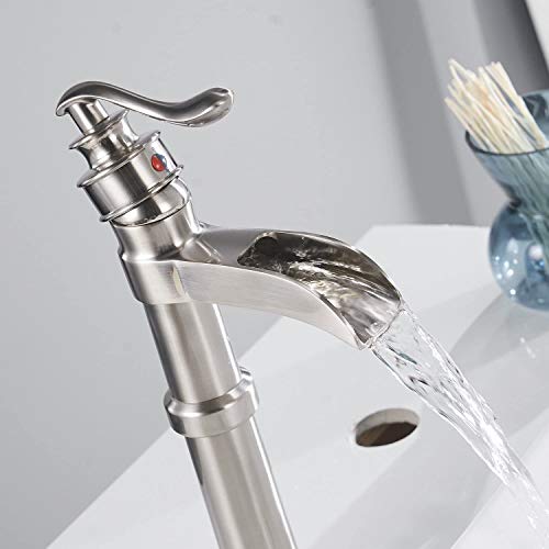 Black Waterfall Bathroom Sink Faucet with Pop Up Drain Q286088
