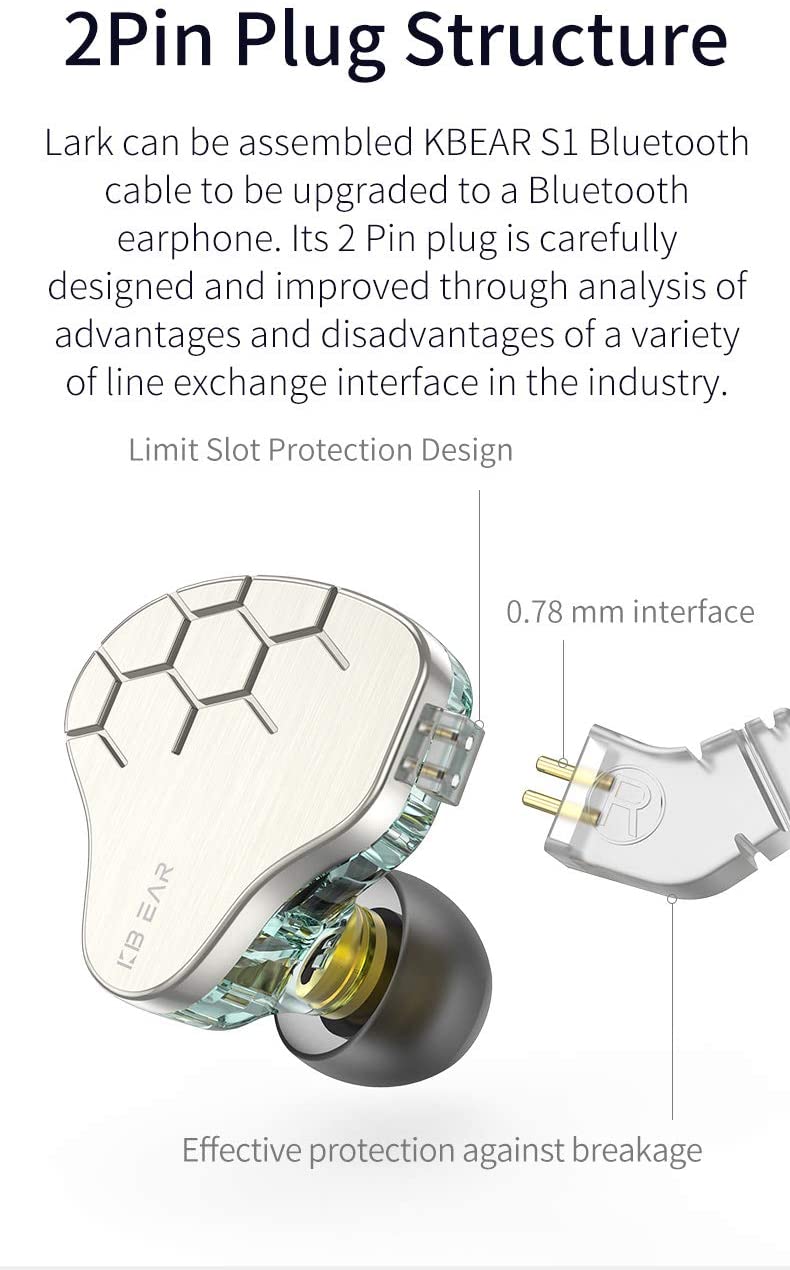 KBEAR Lark 1BA+1DD In Ear Monitor Wired Earphone M274