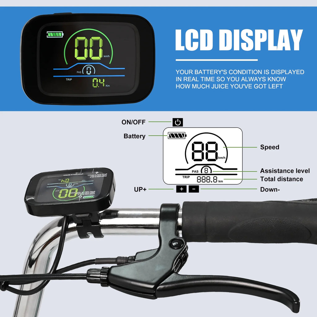 24Inch Electric Trike, 350W 36V 10AH Lithium Battery, 7 Speeds Three Wheel Bike N9026