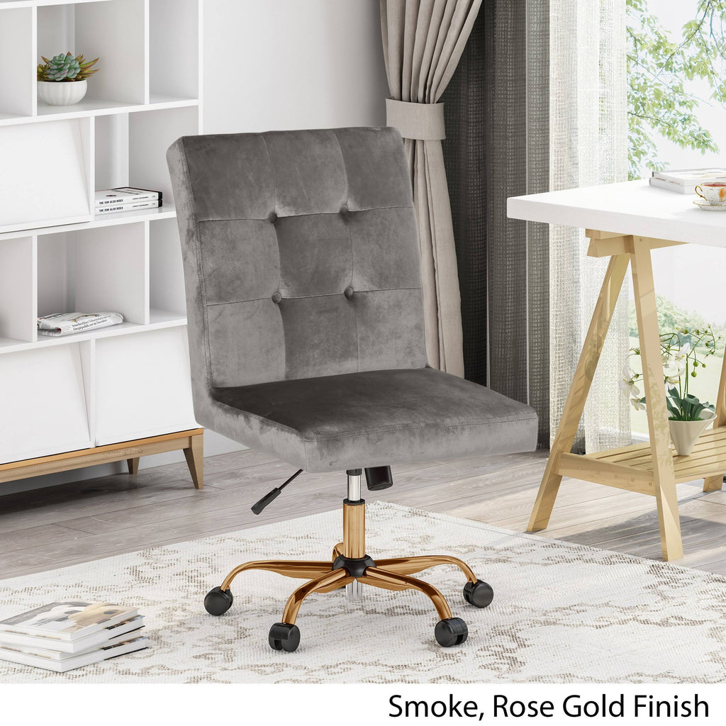 Smoke Tufted Swivel Office Chair J81996
