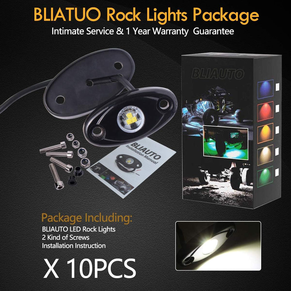 White 10PCS Waterproof LED Rock Light Pods Y40361