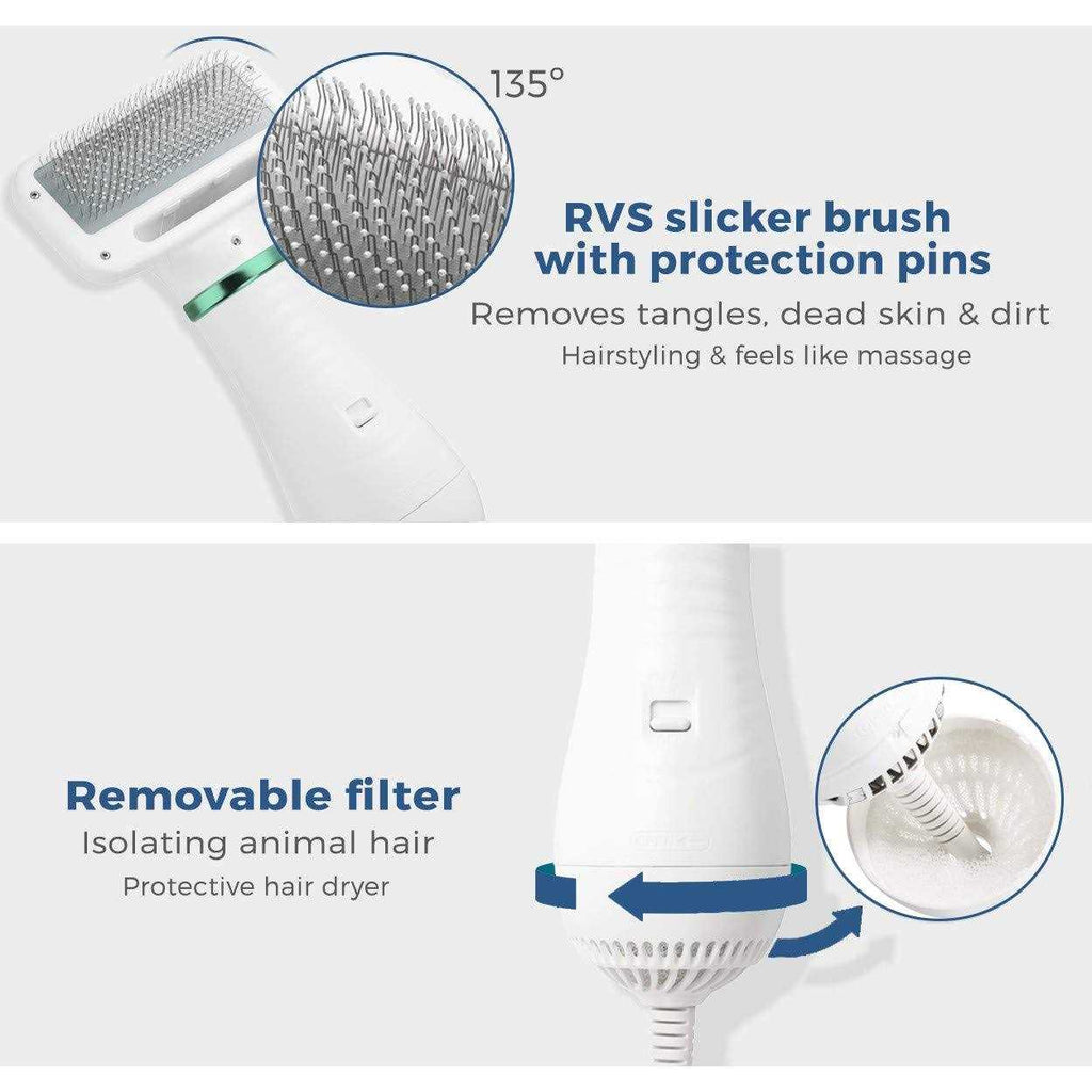 2-in-1 Pet Hair Dryer with Slicker Brush A402
