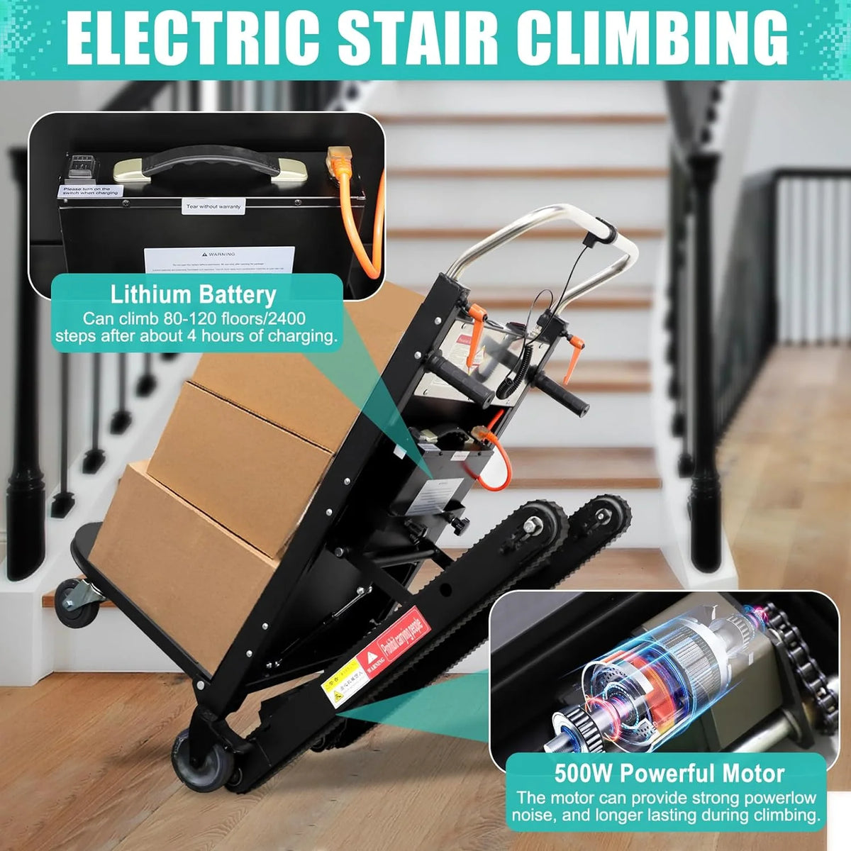 500W Folding Electric Stair Climbing Hand Trucks Z536