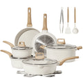 10 Pcs White Nonstick Granite Cookware Set C91232
