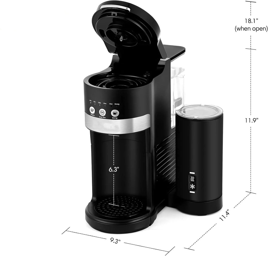 Single Serve Coffee Maker with Milk Frother N152517