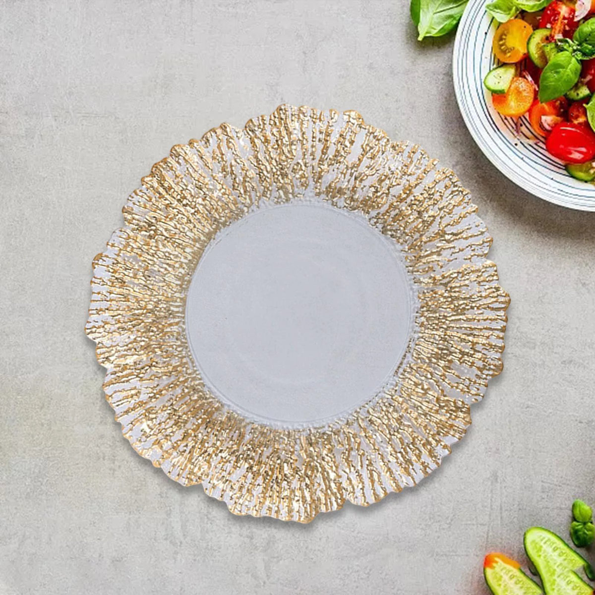 Glass Round Serving Platter Y451
