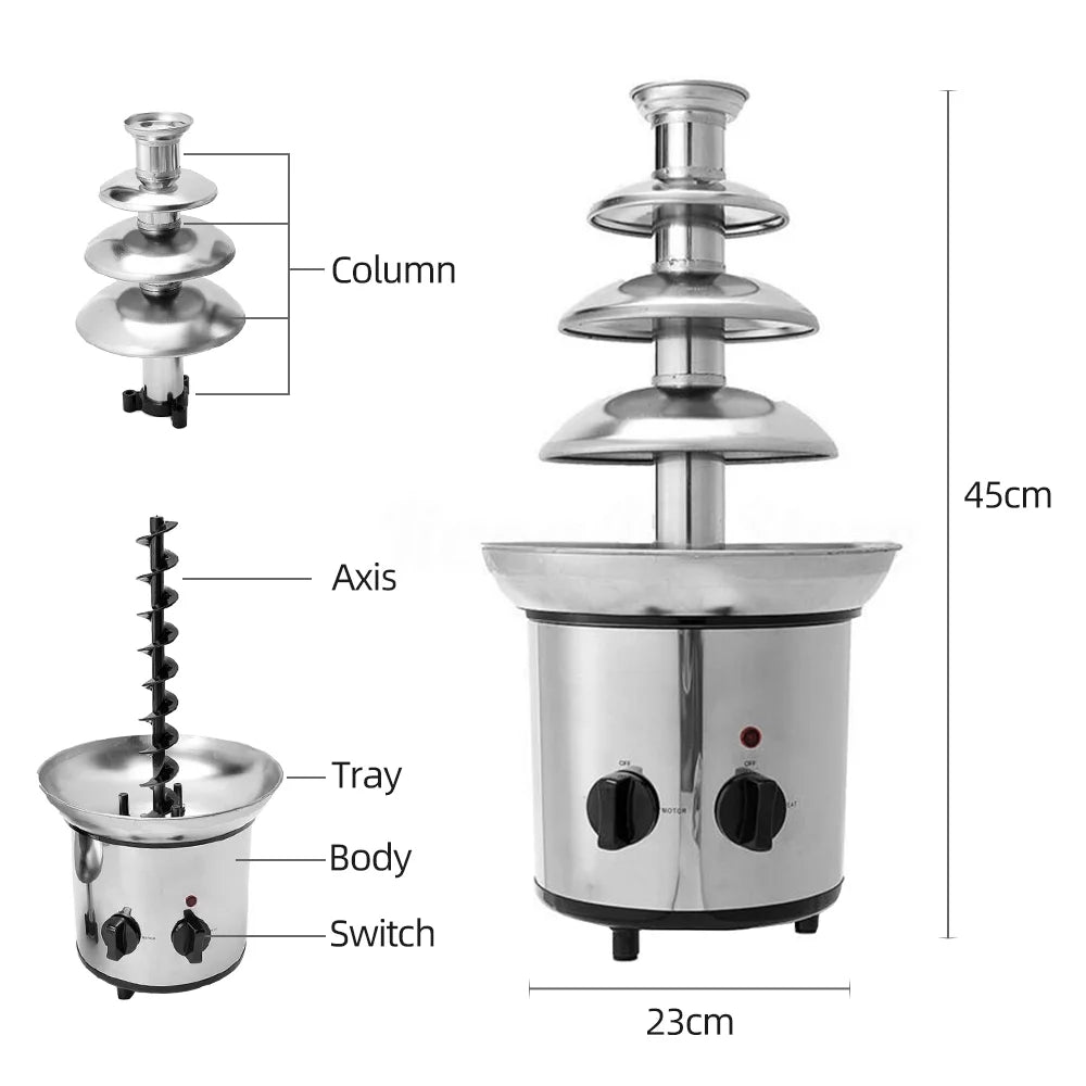 4 Tiers Electric Chocolate Fountain X4483