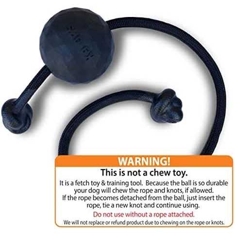 Solid Rubber Dog Ball on a Rope Tug Toy R568