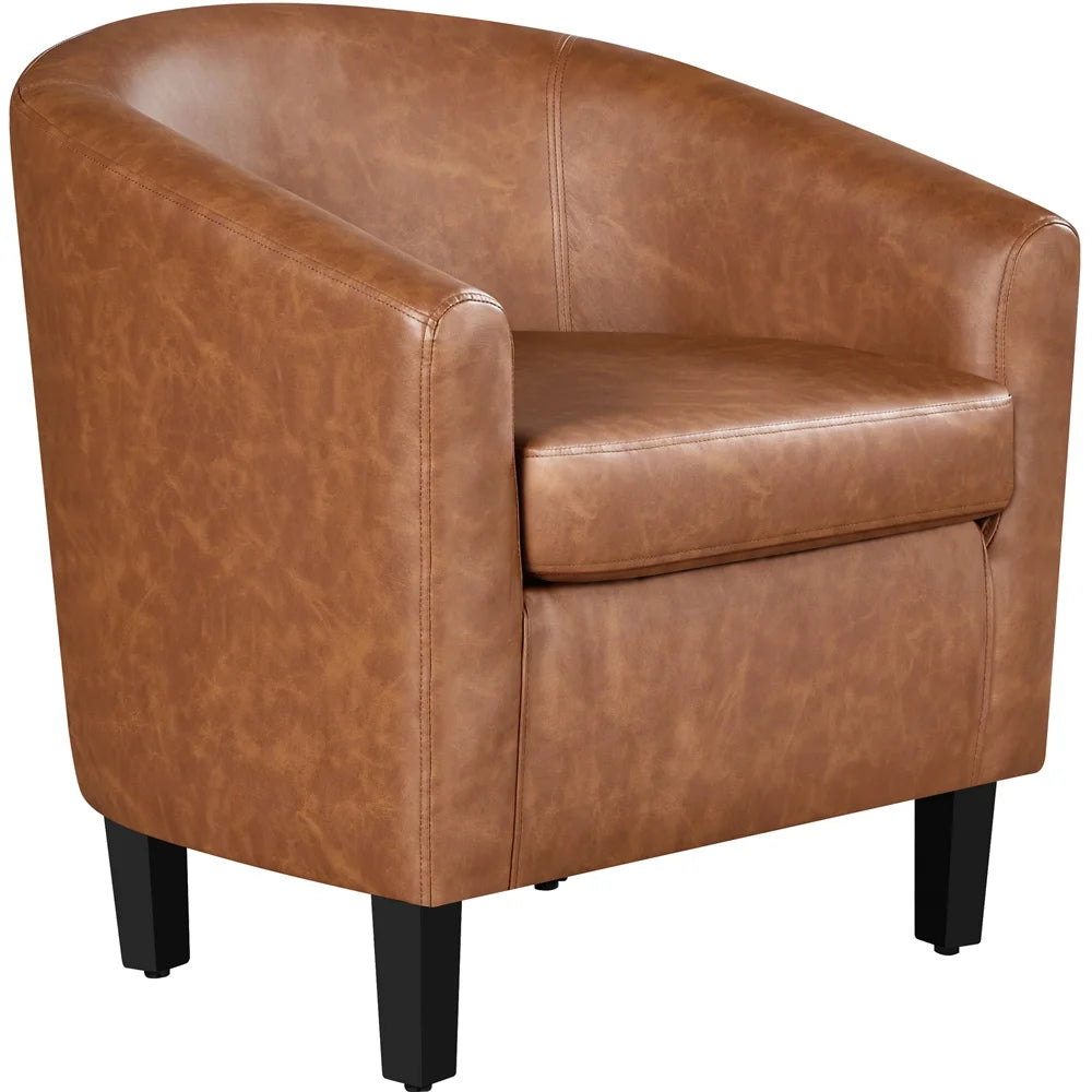 Brown Faux Leather Accent Chair Y628762