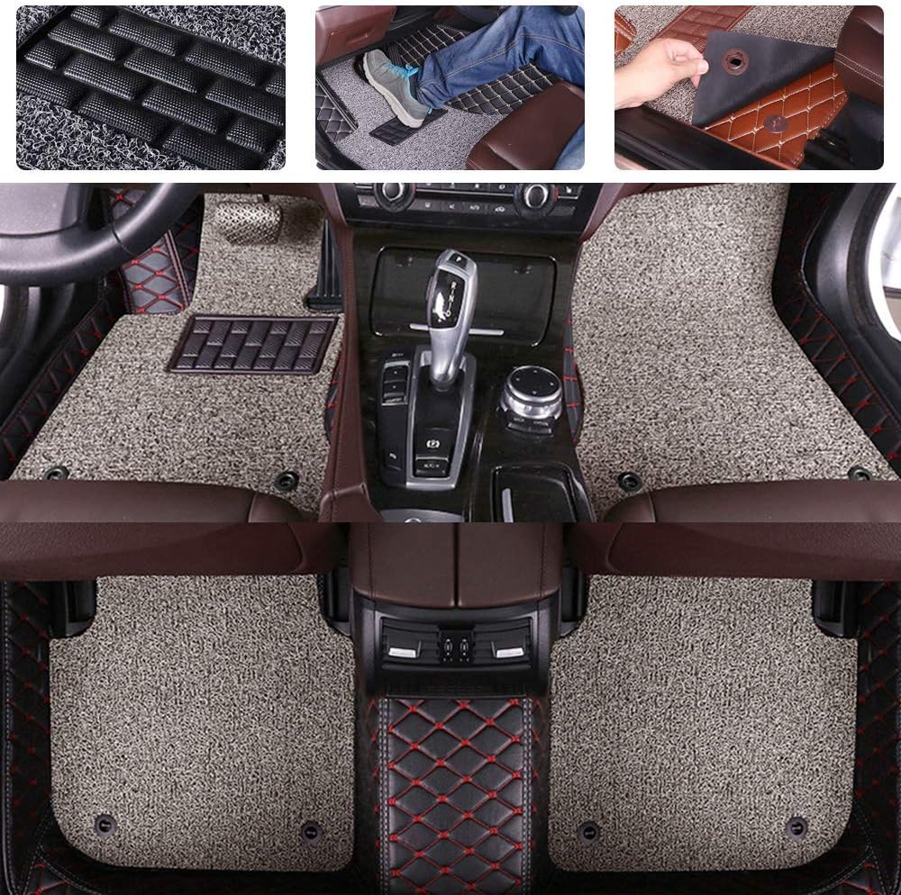 Double Layer Pu Leather & PVC Non-Slip Car Floor Mats F67587