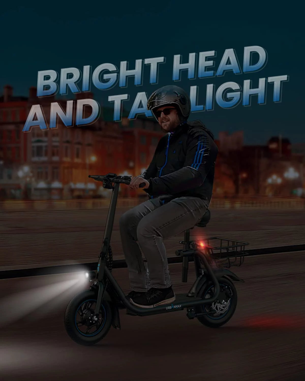 Electric Scooter with Seat, 450W Motor, 22 Miles Range, Folding, Black G7384