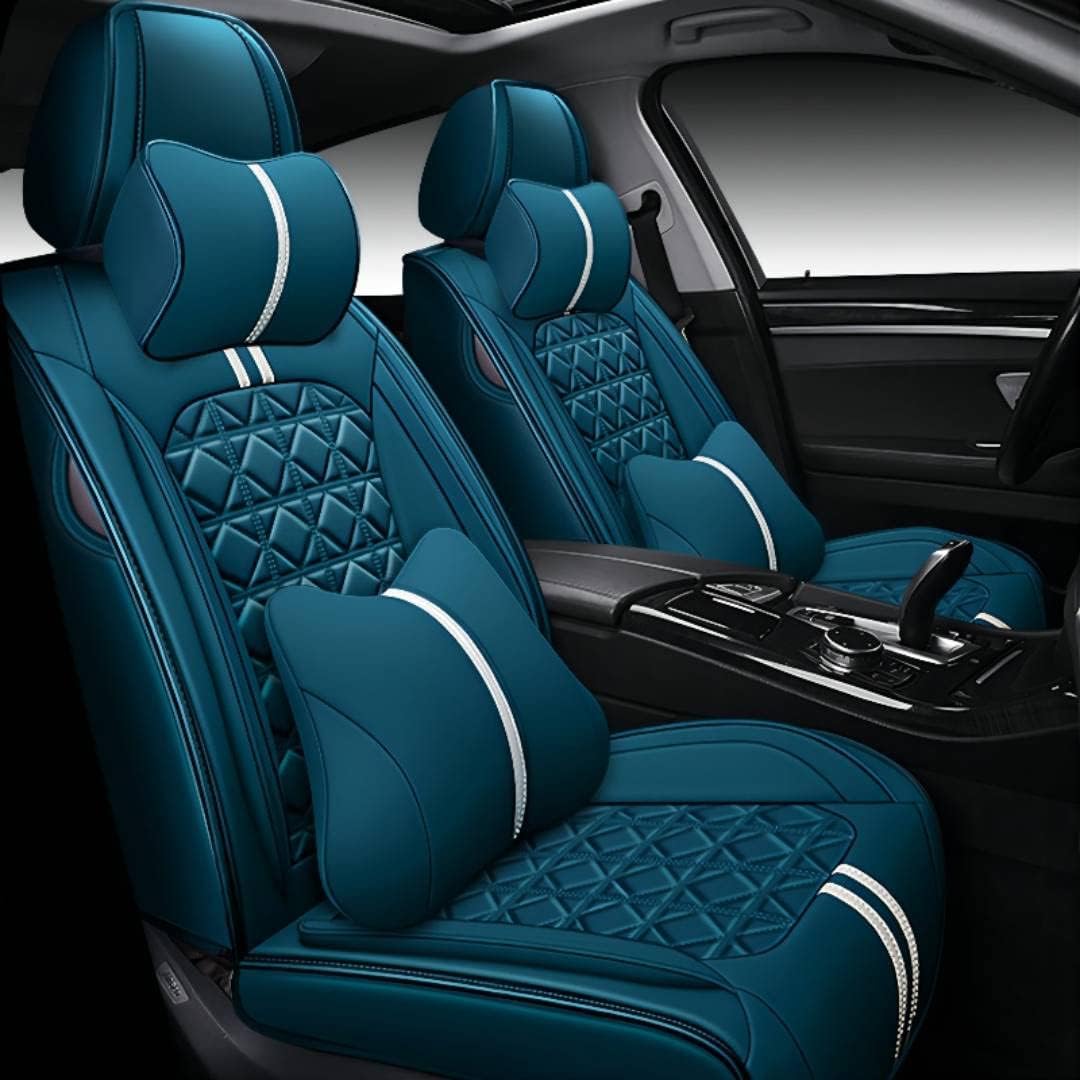 Black Synthetic Leather 5-Seater Full Set Seat Cover A978