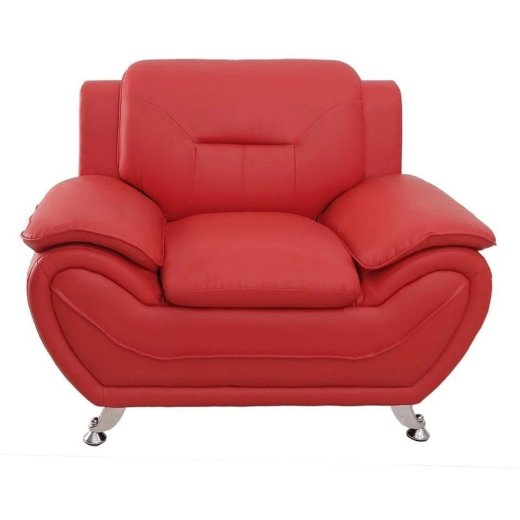 Red Faux Leather Upholstered Club Chair P22858
