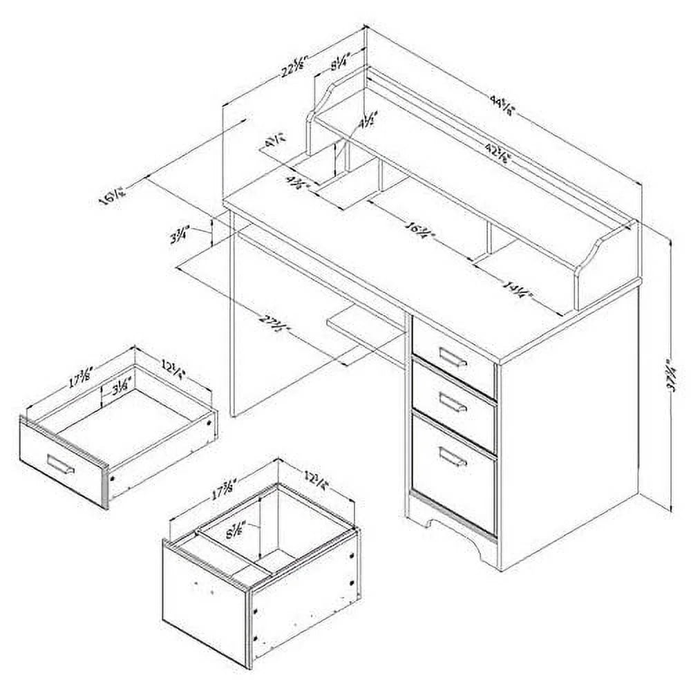 Rustic Wood Computer Desk with Keyboard Tray and Drawers Z843