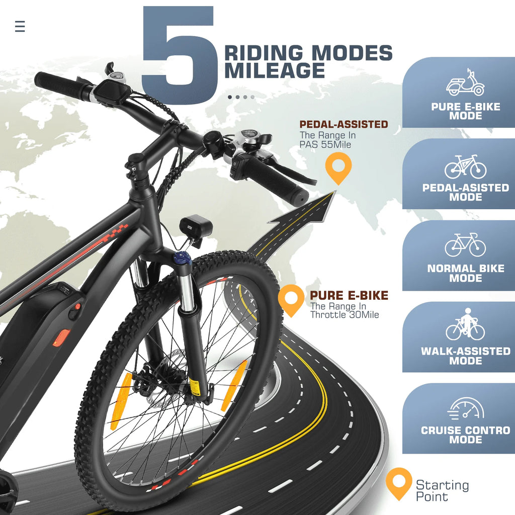 Electric Bike 26 500W 48V 10.4Ah 19.8MPH C554239