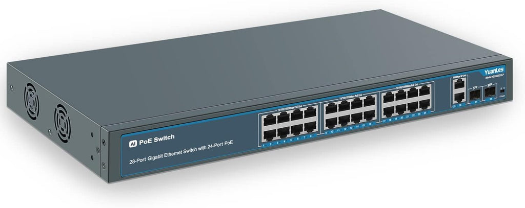 24 Port PoE Gigabit Unmanaged Ethernet Switch, 400w, Metal A27522