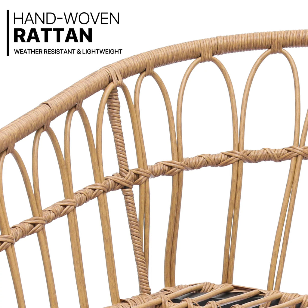 3 Pieces Outdoor Patio Furniture Rattan Wicker Table & Chairs Set K479