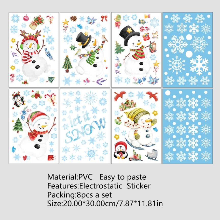 Glitter Blue Snowflake Window Clings A550223