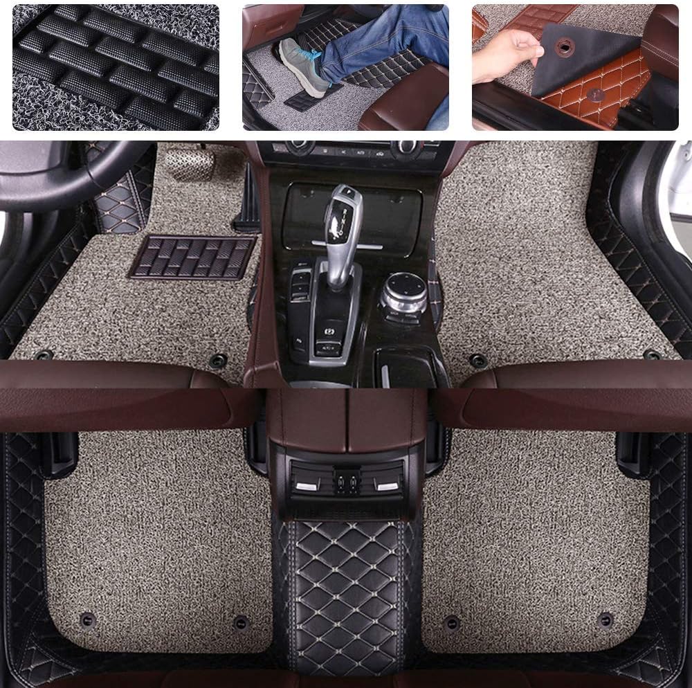 Double Layer Pu Leather & PVC Non-Slip Car Floor Mats F67587