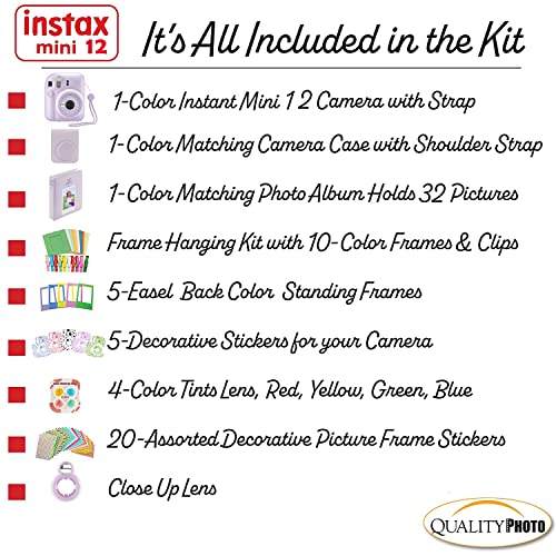 Lilac Purple Instant Camera with Case and Accessory Kit T4007