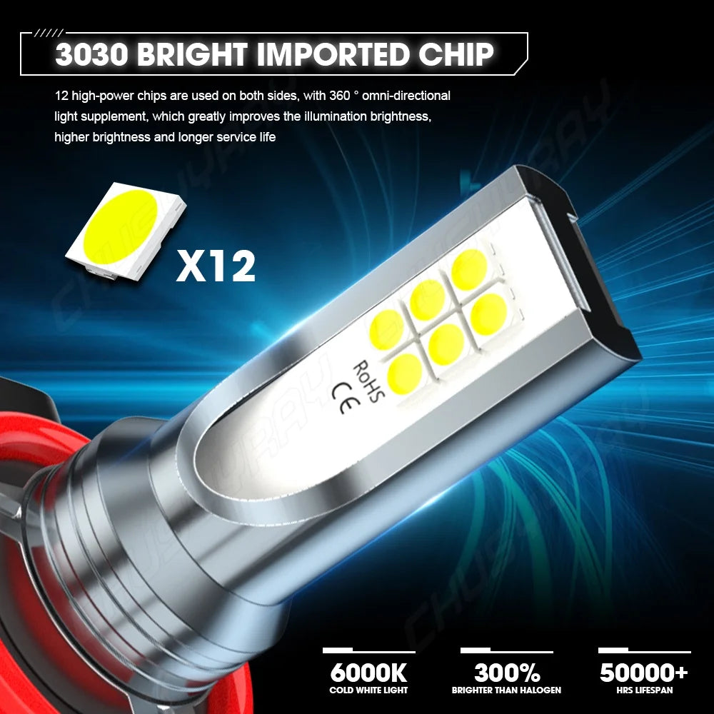 4X H4+H11 LED Headlight High&Low Beam Fog Light Bulb Kit F11775