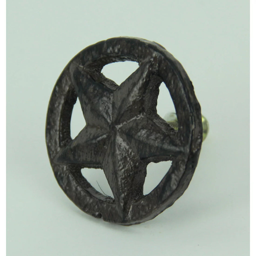 Brown Cast Iron Star Drawer Pulls Set of 24 B3611
