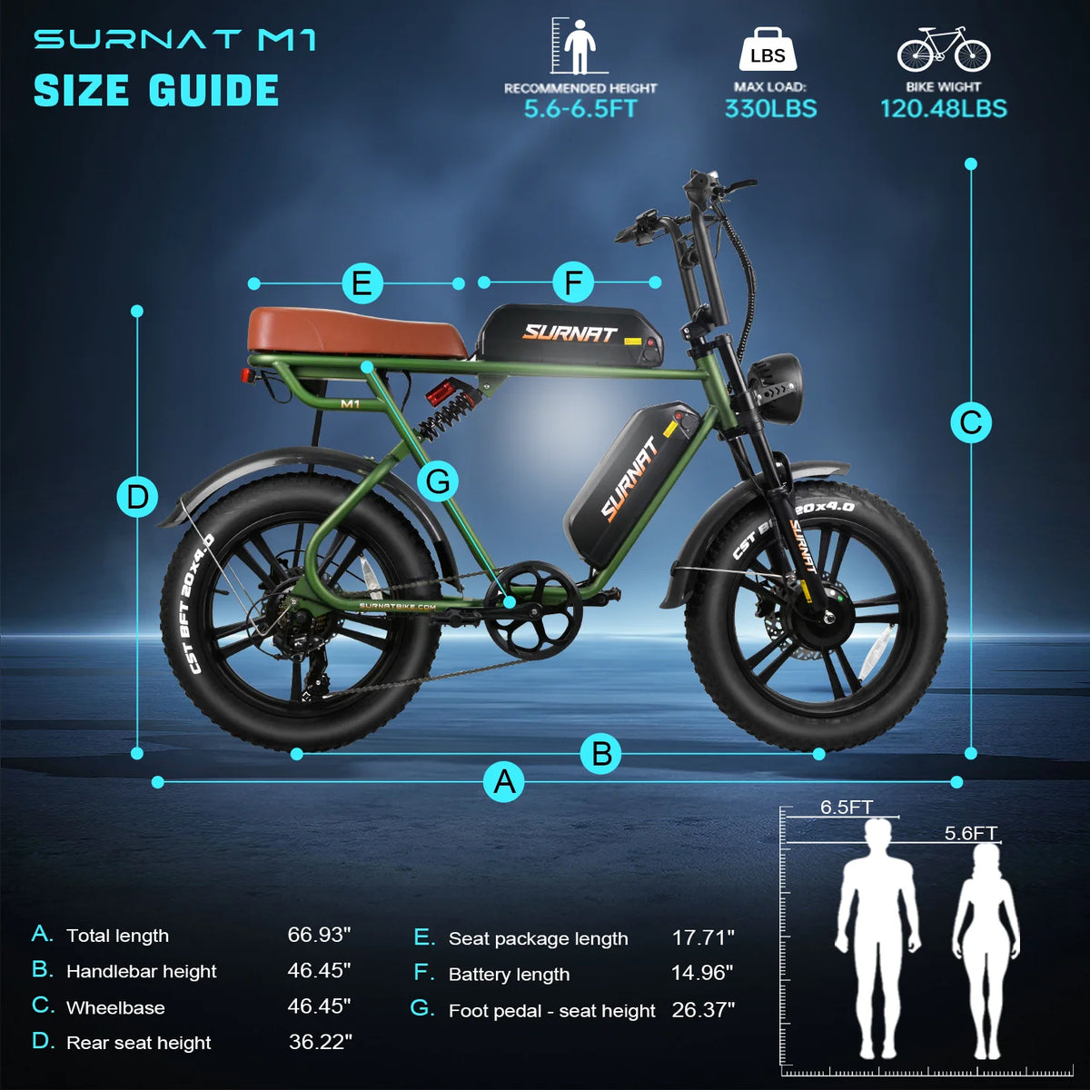 20" Dual Motor 2000W Fat Tire Electric Bike M51495